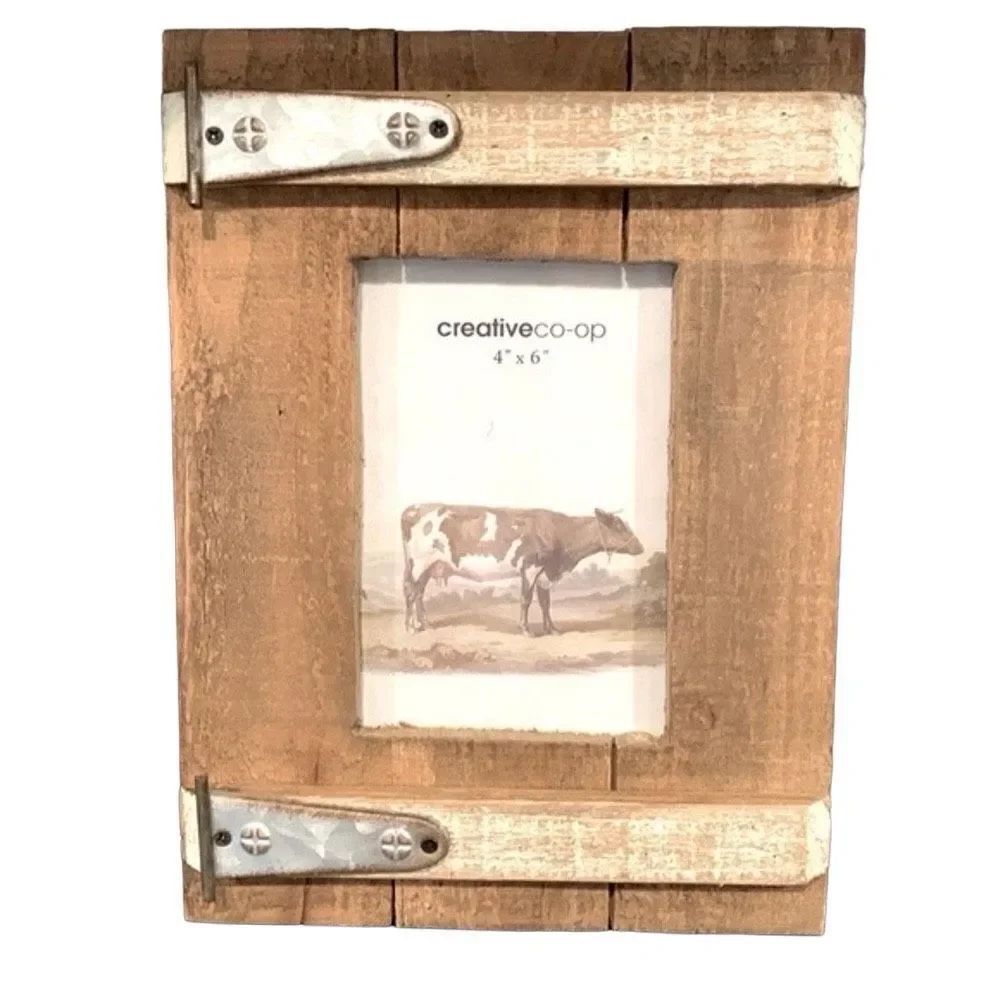 Rustic Barn Wood Photo Frame – 4x6 Handmade Farmhouse Reclaimed Barn Door Style